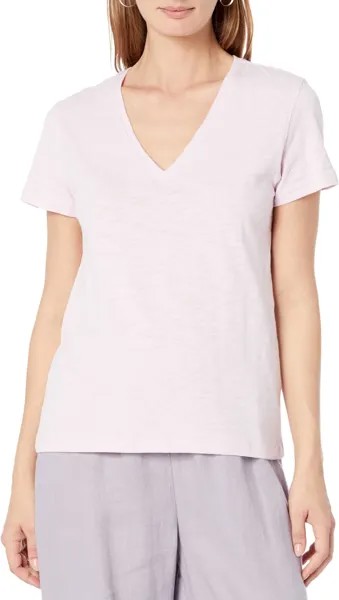 Футболка Lilla P V-Neck Short Sleeve Back Seam Tee, цвет Orchid