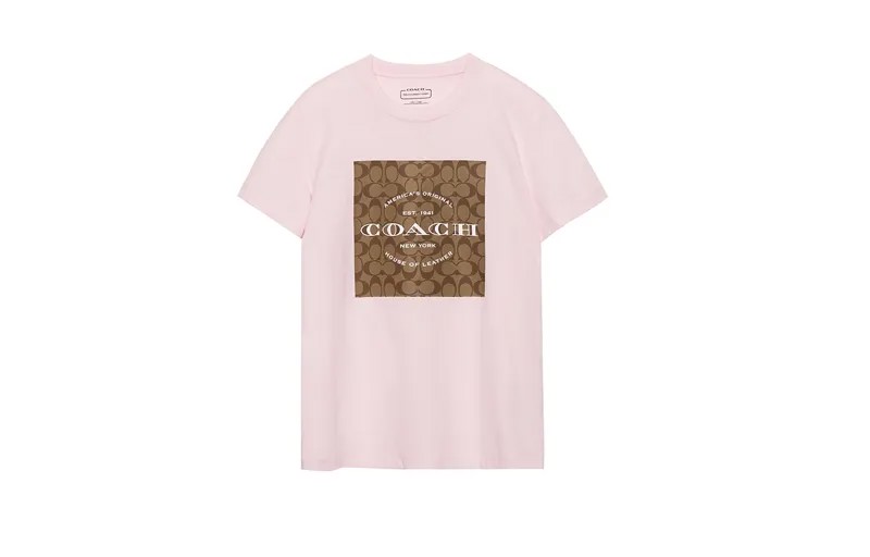 ТРЕНЕРА Женская футболка COACH, цвет 	 Pink