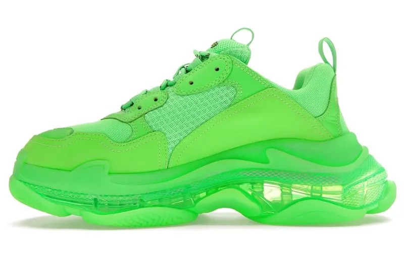 Кроссовки Balenciaga Triple S Neon Green Clear Sole, зеленый