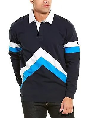 SCOTCH - SODA Мужская синяя классическая рубашка Henley с длинным рукавом и воротником в цветных блоках XL