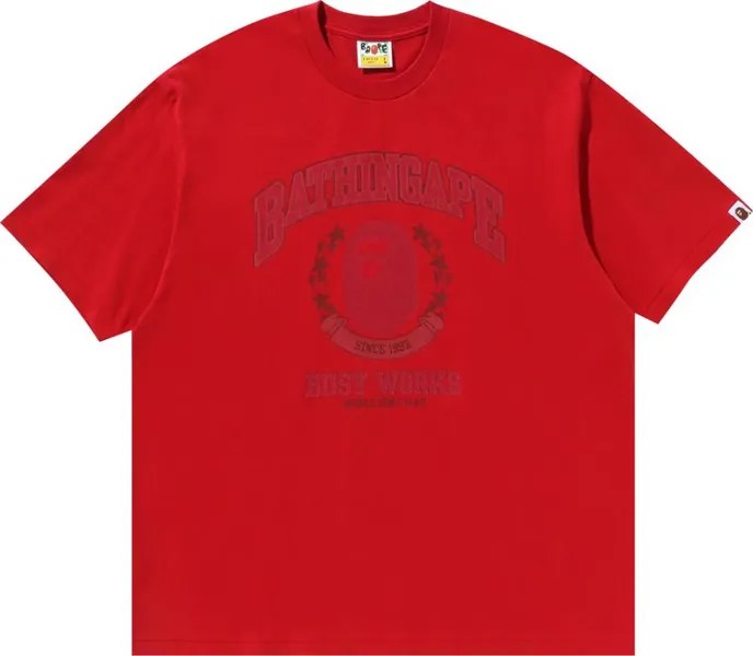Футболка BAPE Bathing Ape Relaxed Fit 'Red', красный