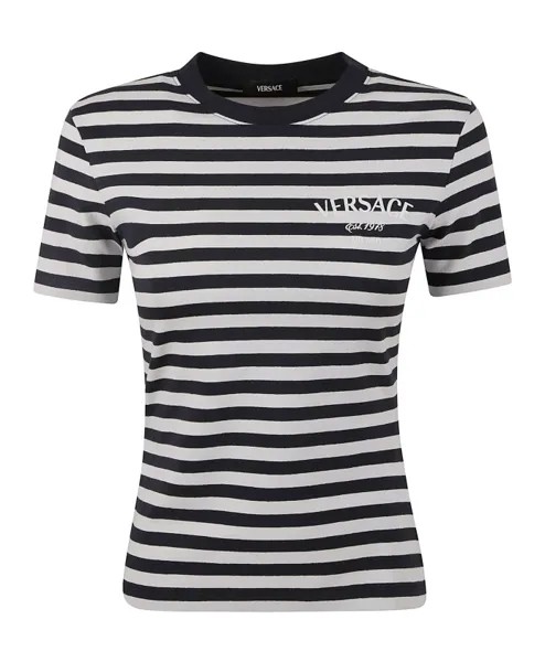 Футболка и поло с морскими полосками Versace, синий