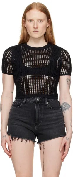 Черная укороченная футболка Alexanderwang.T