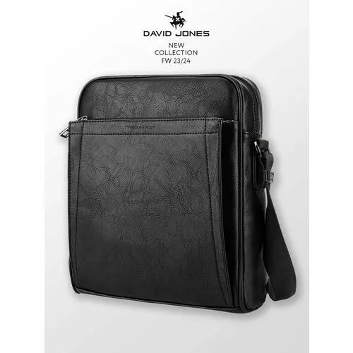 Сумка кросс-боди DAVID JONES, фактура зернистая, чёрный