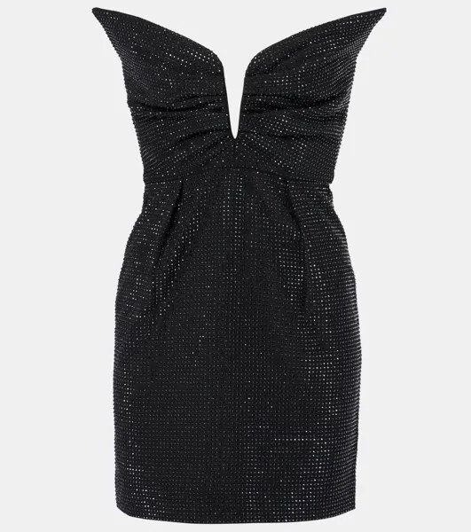 Мини-платье, украшенное кристаллами Roland Mouret, черный
