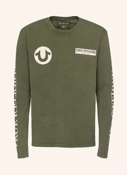 Лонгслив TRUE RELIGION, оливковый