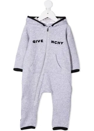 Givenchy Kids комбинезон с капюшоном и логотипом