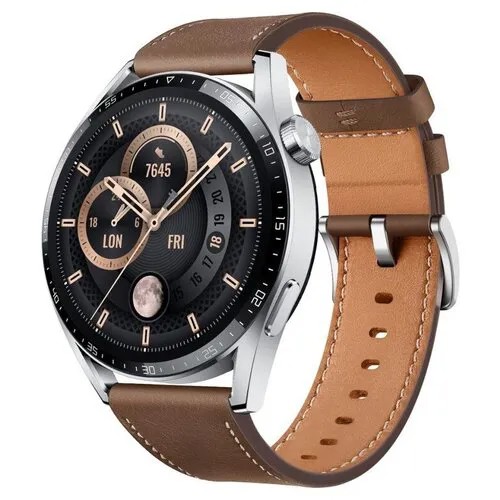 Умные часы Huawei GT 3 JPT-B19 Stainless Steel-Brown Leather 55026973