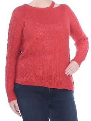 JESSICA SIMPSON Женский красный вязаный свитер с круглым вырезом Oasis для юниоров XL