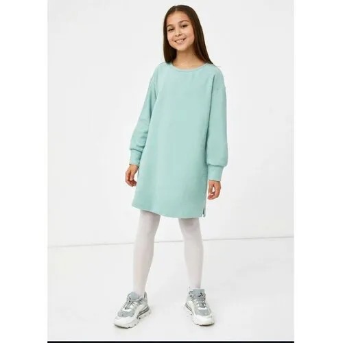 Платье для девочек, цвет серо-зелёный, размер 116 см