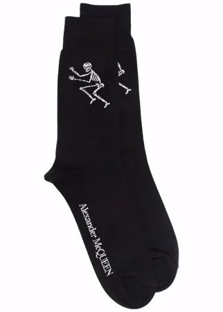 Alexander McQueen носки с вышитым логотипом Skull