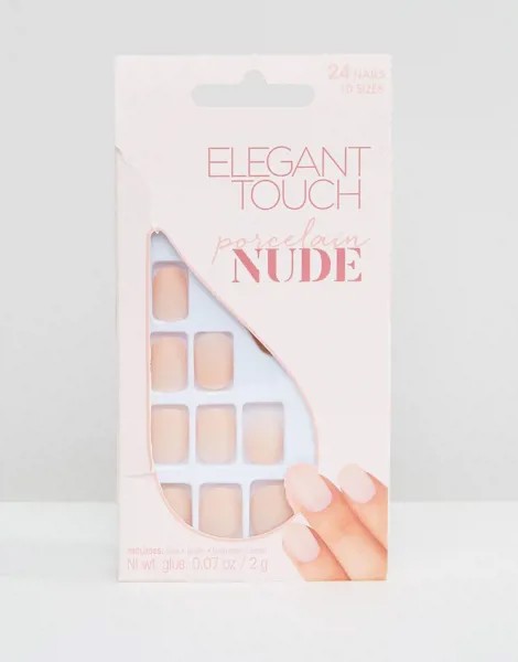 Накладные ногти с матовым оттенком Elegant Touch Nude Collection Squoval-Розовый