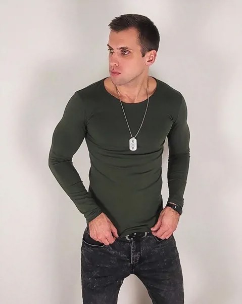Лонгслив мужской ROPSHOP ROP1 хаки L