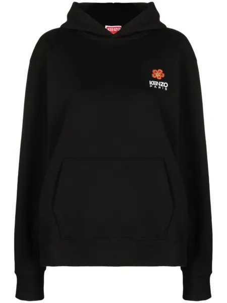 Kenzo Boke Flower cotton hoodie, черный