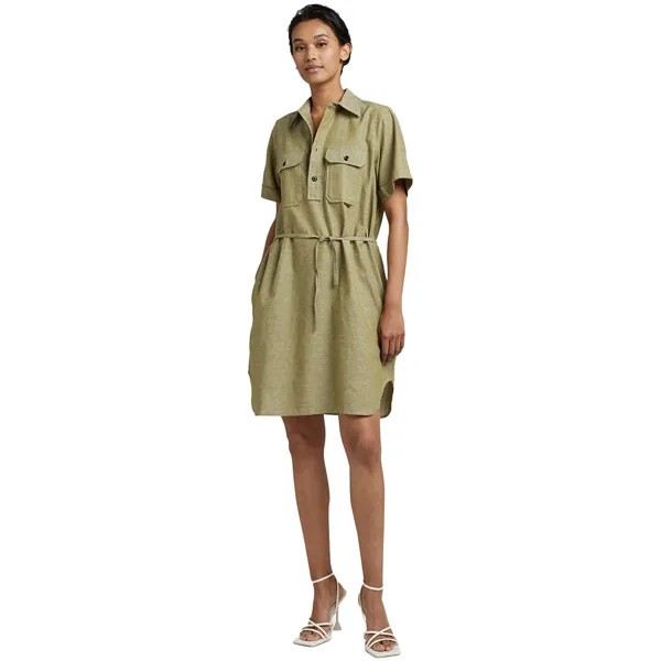 Короткое платье G-Star Millery Pockets Short Sleeve, зеленый