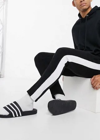 Черные спортивные брюки от комплекта с контрастной вставкой The Couture Club-Черный цвет