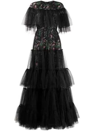 Giambattista Valli кружевное платье с цветочным узором