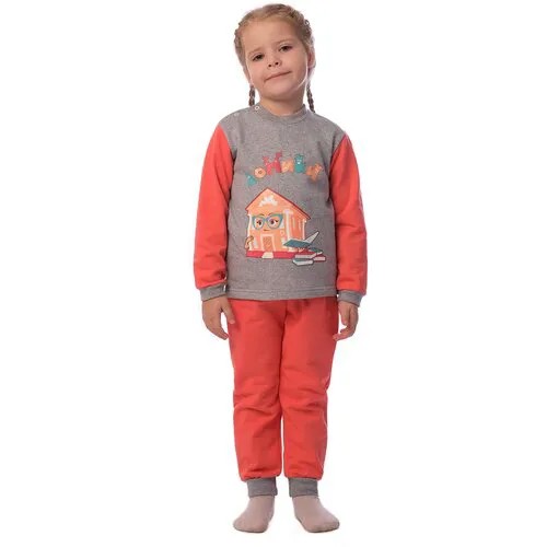 Комплект одежды  Утенок детский, джемпер и брюки, пояс на резинке, размер 86, серый, красный