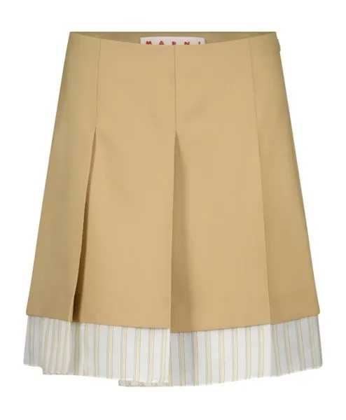 Мини Юбка из смешанных материалов Marni, коричневый