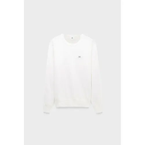 Толстовка C.P. Company light fleece logo detail sweatshirt, размер 54, белый