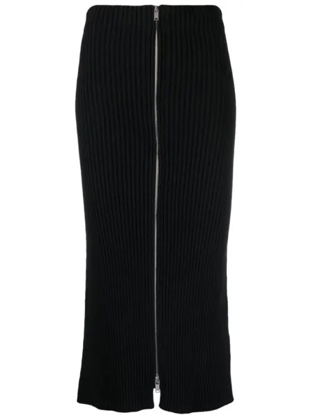 Jil Sander трикотажная юбка-карандаш на молнии, черный