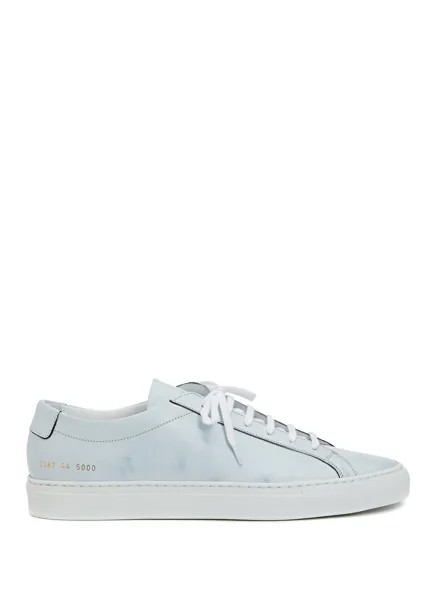 Мужские кожаные кроссовки с синим логотипом Common Projects