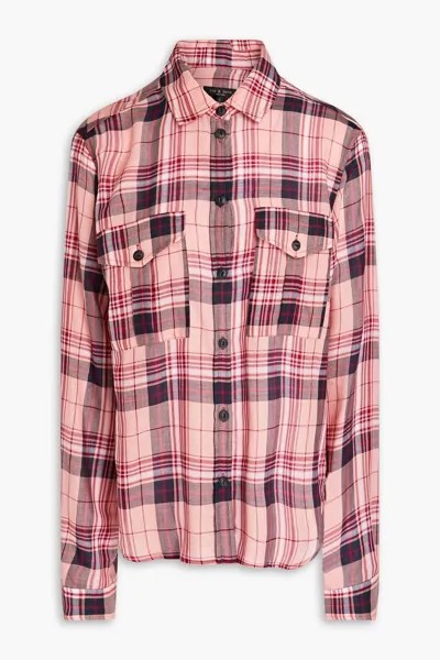 Рубашка из хлопкового жаккарда в клетку RAG & BONE, розовый