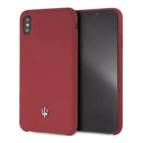 Силиконовый чехол-накладка для iPhone XS Max Maserati Silicone case Hard, красный (MAGSIHCI65BU)