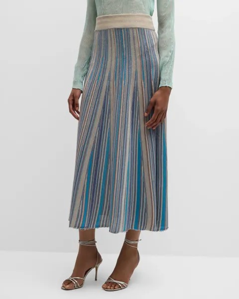 Юбка миди в полоску Lodola2 Marella, цвет Turquoise