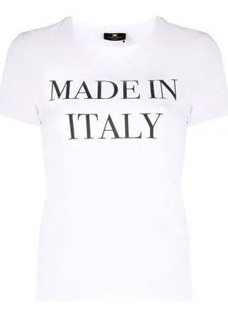 Elisabetta Franchi футболка с принтом Made in Italia