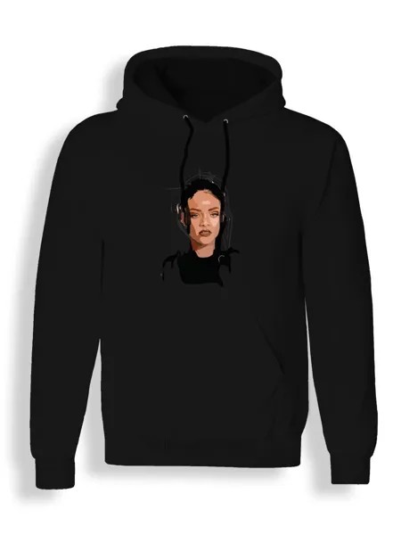 Худи унисекс СувенирShop Рианна/Rihanna 11 черное M