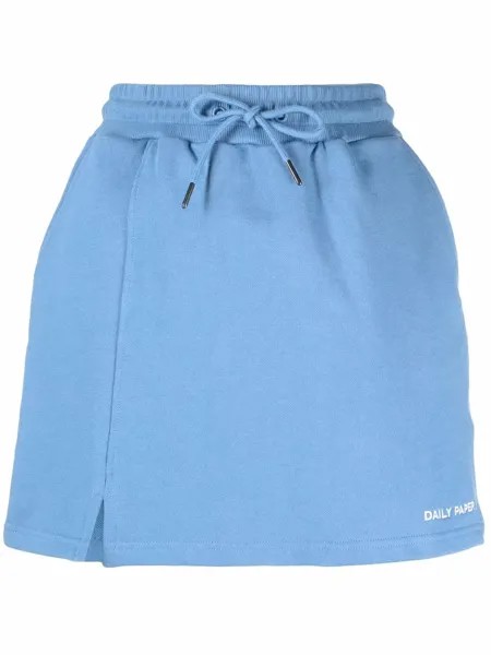 Daily Paper drawstring cotton mini skirt