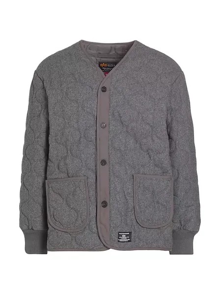 Стеганый шерстяной бомбер с подкладкой ALS/92 Alpha Industries, цвет dark charcoal heather
