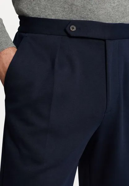 Тканевые брюки PLEATED DOUBLE KNIT SUIT TROUSER Ralph Lauren, темно-синий