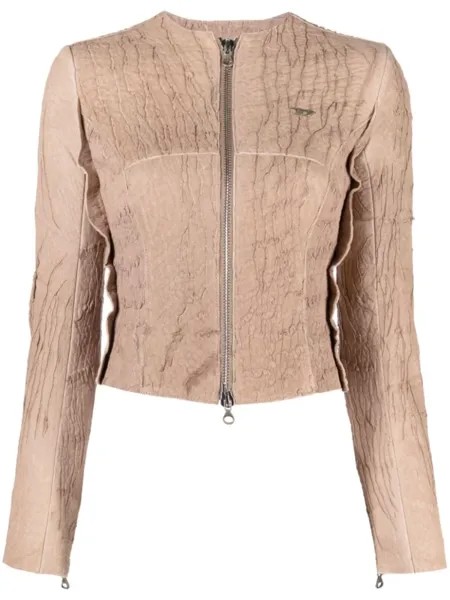 Diesel кожаная куртка L-Crack на молнии, розовый