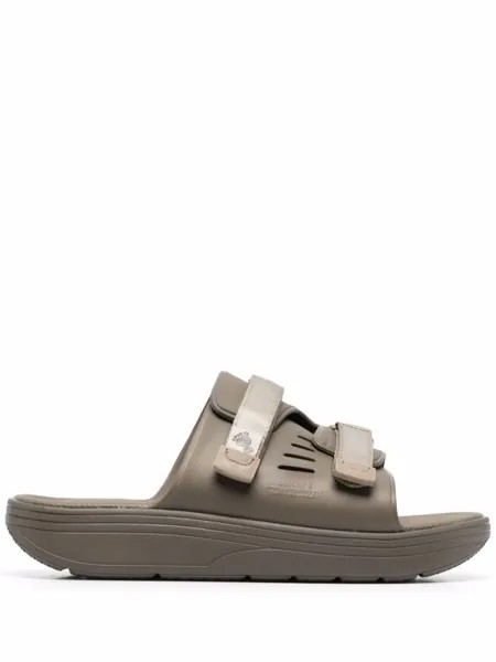 Suicoke шлепанцы на липучках, зеленый