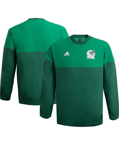 Мужская зеленая толстовка с пуловером dna national team mexico adidas, зеленый