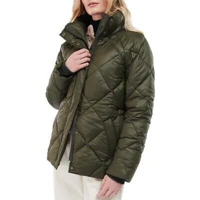 Женское зеленое легкое теплое стеганое пальто Barbour Hoxa 6 BHFO 2137