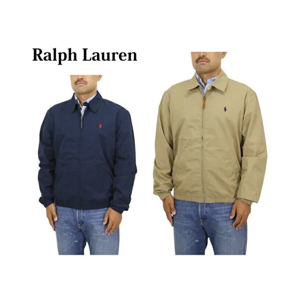 Мужская хлопковая куртка Harrington с полной молнией Polo Ralph Lauren - 2 цвета -