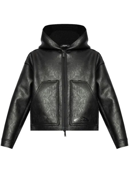 Dsquared2 куртка из искусственной кожи с капюшоном DSQUARED2, черный
