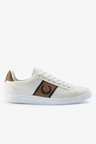 Кроссовки b721 кожа/фирменная лента Fred Perry, бежевый