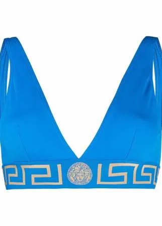Versace лиф бикини с треугольными чашками и узором Greca
