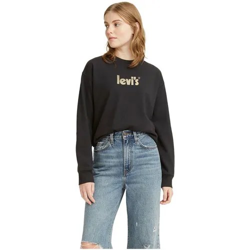 Свитшот Levi's Graphic Standard Crew, размер XS, черный