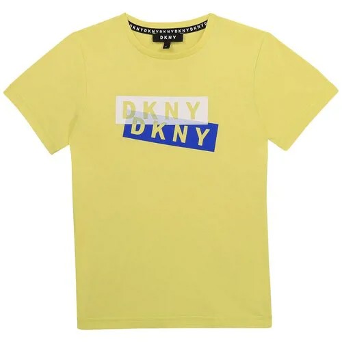 Футболка DKNY, хлопок, размер 164, желтый