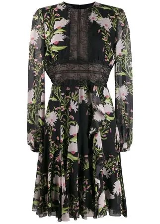 Giambattista Valli платье с кружевными вставками и цветочным принтом