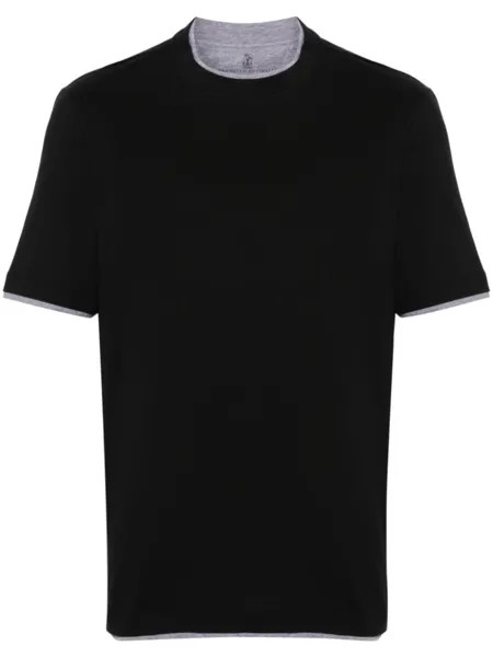 Brunello Cucinelli футболка с многослойным эффектом, черный
