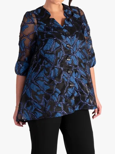 Рубашка из органзы с металлизированным декором chesca, синий/черный