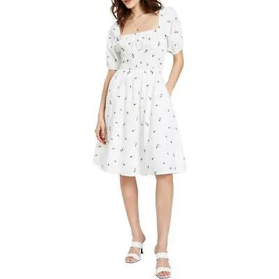 Женское июньское белое расклешенное платье с цветочной вышивкой Lucy Paris S BHFO 7289