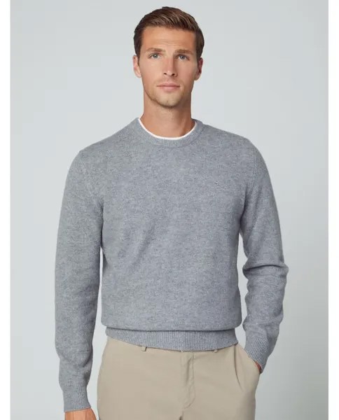 Мужской серый свитер с круглым вырезом Hackett, серый