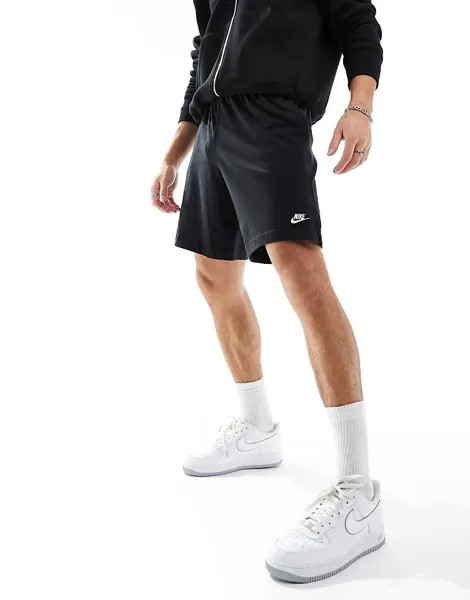 Nike – Club Fleece – Черные шорты